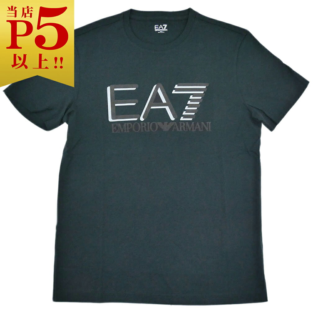 エンポリオ・アルマーニ アルマーニ Tシャツ メンズ エンポリオ アルマーニ EMPORIO ARMANI 丸首 半袖 EA7 ロゴ プリント ネイビー S.L.XL サイズ 04504 新品