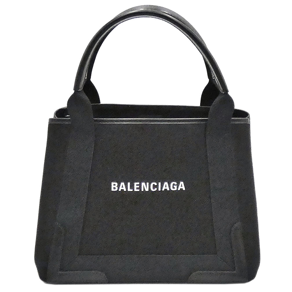 バレンシアガ トートバッグ（レディース） バレンシアガ バッグ BALENCIAGA レディース トートバッグ ロゴ ネイビー スモール カバス 黒 ブラック 339933 新品