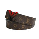 中古 極美品 ルイヴィトン ベルト M0228S LOUIS VUITTON モノグラム サンチュールLV・サンセット 40MM サイズ100 リバーシブル T-YJL05845