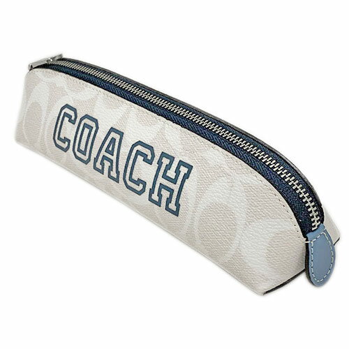 【ポイント7倍以上★】【新品】コーチ ポーチ CC054-SVUOB COACH ペンシル ケース シグネチャー キャンバス ウィズ ヴァーシティ モチーフ シルバー/チョーク/インディゴ アウトレット【R4 9/1限り】