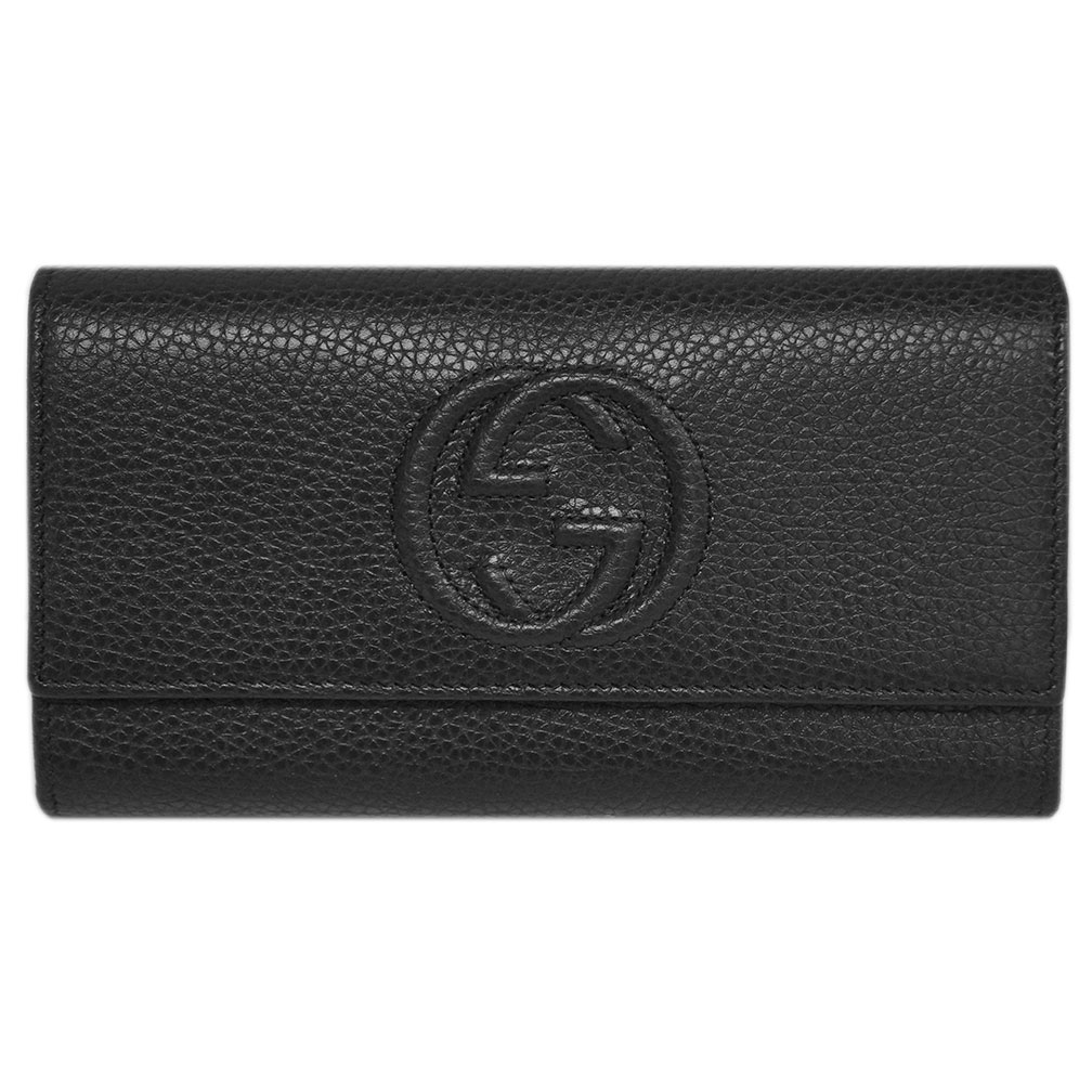 グッチ 長財布（メンズ） グッチ 財布 598206-1000 GUCCI ファスナー長札 長財布 インターロッキングG ソーホー 型押しカーフ ブラック アウトレット 新品