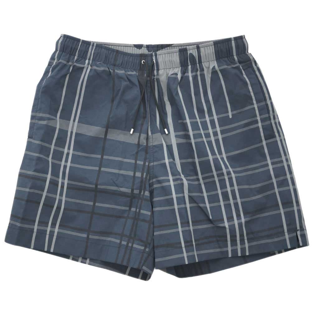 エルメス HERMES スイムウェア H848080HD01ME ソルド メンズ 水着 BOXER LONG LIQUID TARTAN MARINE ネイビー Mサイズ 新品