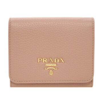 【P7倍〜☆】【最大32,000円引CP】プラダ 財布 1MH176 PRADA 三つ折り 小銭入れ付き ゴールド金具 VITELLO GRAIN CIPRIA チプリア カーフパウダーピンク アウトレット【要エントリ】【10/1 当日限り】