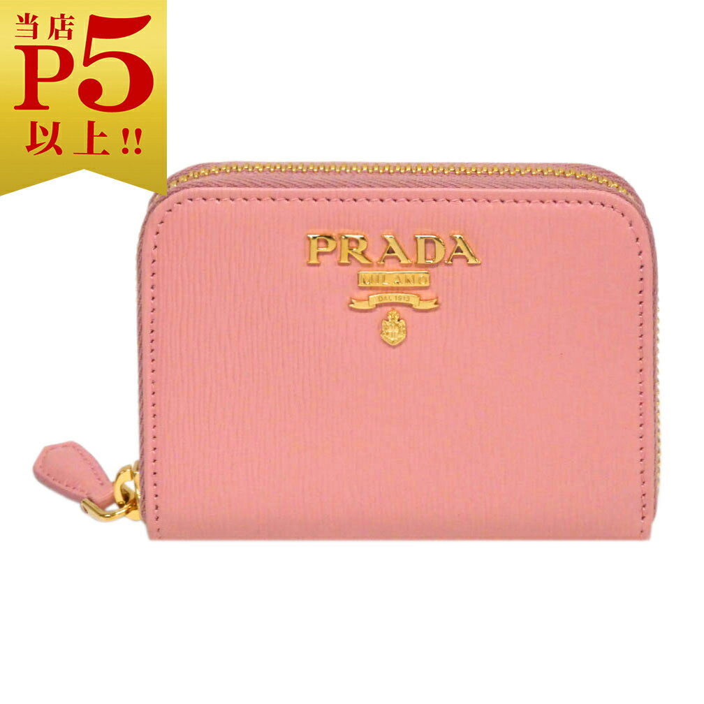 プラダ プラダ コインケース 1MM268 PRADA ラウンドファスナー 小銭入れ GLロゴ ヴィテッロ ムーブ ペタロ ピンク アウトレット 新品