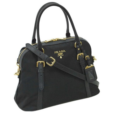 【母の日クーポン】【P5倍以上】プラダ バッグ 1BB013 PRADA 2WAY ハンドバッグ ストラップ付き TESSUTO+SAFFIANO NERO ネロ ナイロン＋カーフ ブラック ウトレット キャッシュレスで5％還元！【5/4 9:59迄】