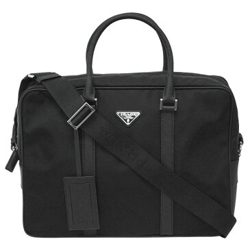 【母の日クーポン】【P5倍以上】プラダ バッグ 2VE661 PRADA メンズ 2WAY ブリーフケース ストラップ付き TESSUTO+SAFFIANO NERO ネロ ナイロン+カーフ ブラック アウトレット あす楽対応 キャッシュレスで5％還元！【5/4 9:59迄】