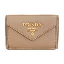 プラダ 財布 1MH021 PRADA 三つ折り 小銭入れ付き ヴィテッロ グレイン カメオ カーフピンクベージュ アウトレット 新品