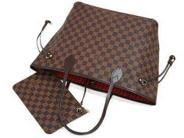 ルイヴィトン　バッグ　N41358　LOUIS VUITTON　ヴィトン　ダミエ　LV　トートバッグ　ポーチ付き　ネヴァーフルMM　エベヌ