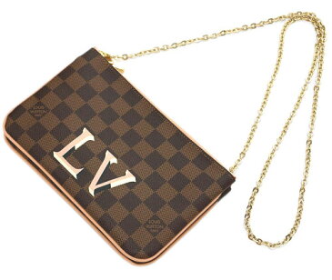 ルイヴィトン バッグ N60254 LOUIS VUITTON ヴィトン ダミエ・エベヌ LV ポーチ ショルダー ポシェット・ドゥーブル ジップ あす楽対応