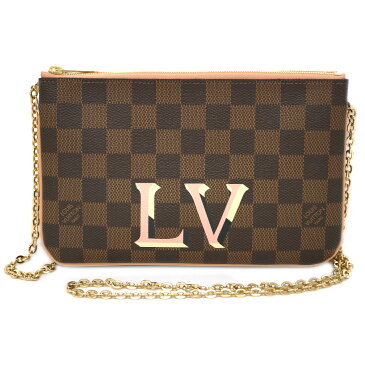 ルイヴィトン バッグ N60254 LOUIS VUITTON ヴィトン ダミエ・エベヌ LV ポーチ ショルダー ポシェット・ドゥーブル ジップ あす楽対応