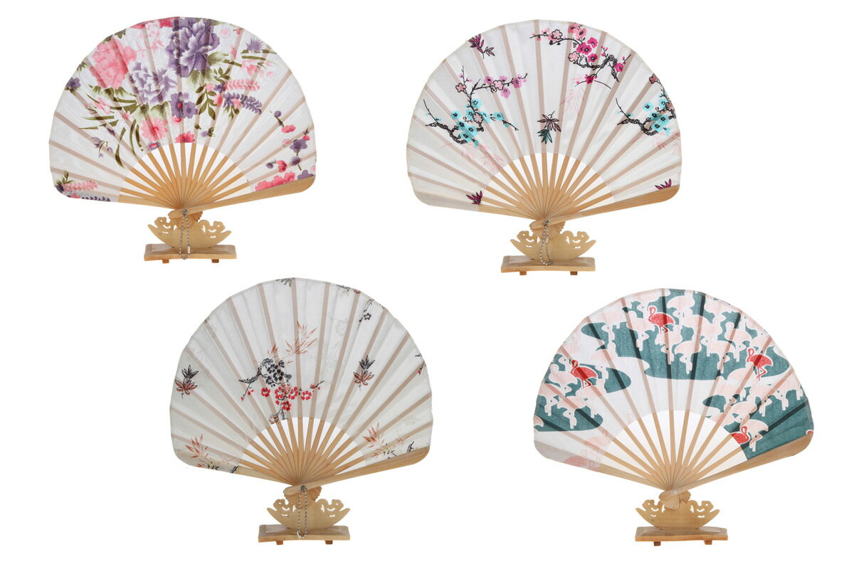 【送料無料 メール便】布製プリント扇子 NO.MS1106　暑さ対策 節電グッズ