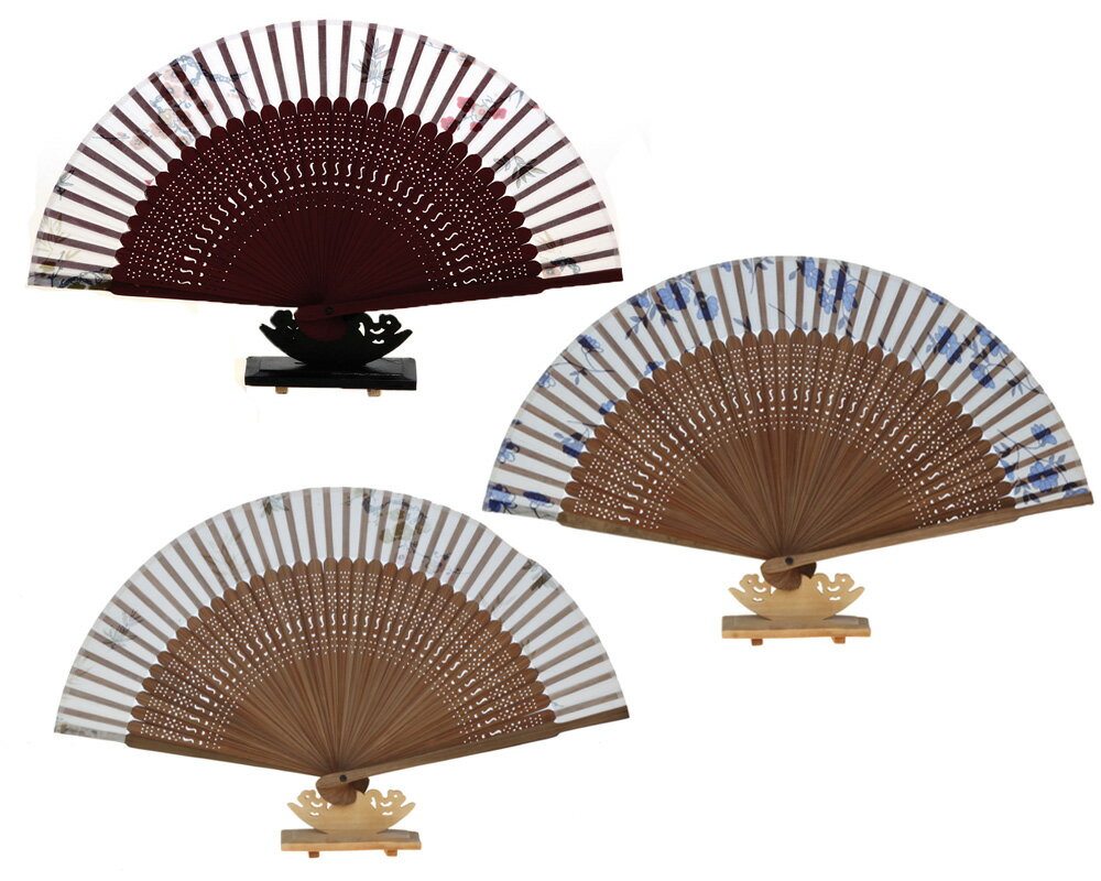 【送料無料 メール便】シルクプリント扇子NO.MS1403 暑さ対策 節電グッズ