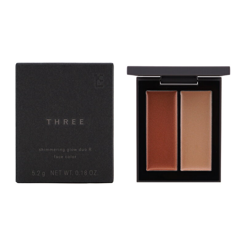 THREE スリー シマリング グロー デュオ R 01 部分用フェイスカラー 5.2g チークベース ハイライト 血色感 ツヤ メイクアップ [ギフトラッピン...