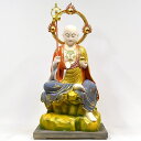 木彫り仏像【地蔵菩薩半跏像】 彩色切金 総高72cm ※代引不可※|詳細画像