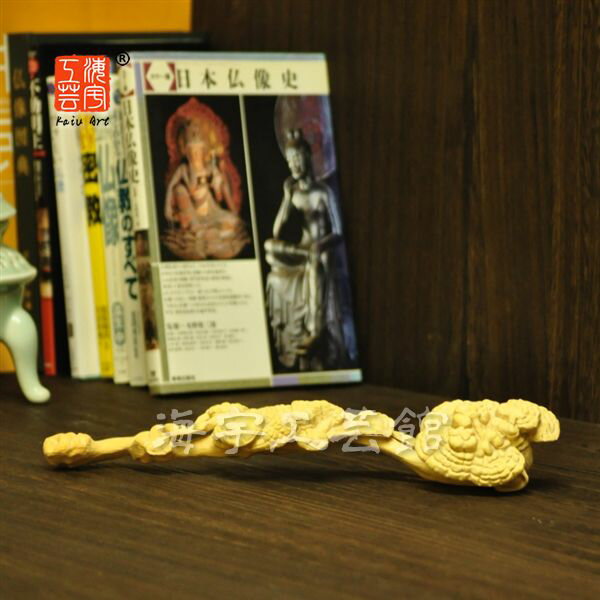 【木彫仏具】柘植如意-霊芝（れいし） 27.5cm