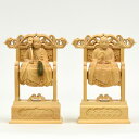 木彫り仏像 曹洞宗脇仏 柘植高祖道元(承陽大師)・太祖瑩山(常済大師) セット品 柘植 坐1.5寸