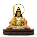 木彫り仏像 小仏【弁財天】(弁才天)座像 柘植 淡彩色 総丈6.8cm ※桐箱入れ