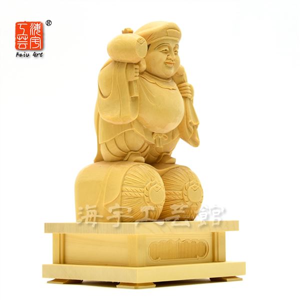 木彫り仏像 【大黒天立像】 桧 立3.0寸 総高20cm