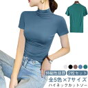 シンプル 【2枚セット】UVカット カットソー シンプル 速乾 夏 半袖 吸汗 ハイネックtシャツ 半袖tシャツ 無地 【2枚セット】UVカット トップス レデ...