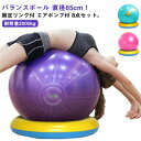 バランスボール ヨガボール 65cm 耐荷重2000kg アンチバースト 固定リング付 エアポンプ付 ジムボール 体幹トレーニング バランス ボール 椅子 ヨガ...