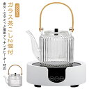 ティーポット ジャンピング 1000ml 耐熱ガラス 母の日ギフト ガラス急須 竹製持ち手 花茶 紅茶ポット ガラス急須 に フルーツティー ガラス茶こし2個付...
