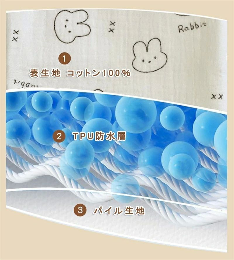 おむつ替えシート 洗濯可 50*70cm おねしょシーツ 綿 おむつ替えマット 滑り止め 2...