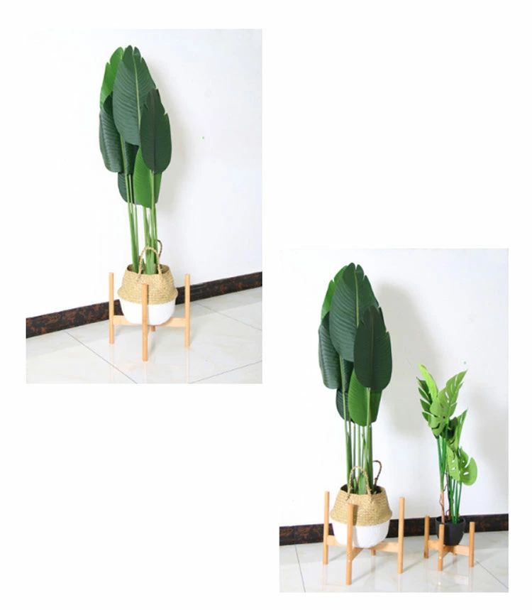 脚付き フラワースタンド 花台 鉢スタンド 木製 竹製 プランタースタンド 24*20cm ...