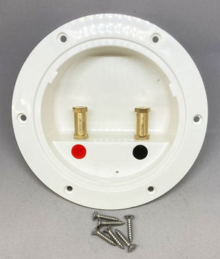 電動リール用埋込電源ボックス　丸型外径：φ140mm×厚み：45mm /穴開けサイズ:φ106mm