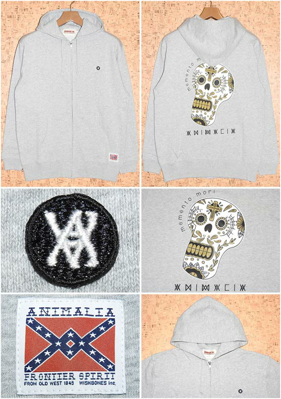 ANIMALIA ［アニマリア］ ジップパーカーAN19W-SW04 Z/U HOODIE - CALAVERA