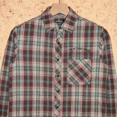 SUBCIETY mTuTGeBn@VcSBF1302 EMBROIDERY CHECK SHIRT L/S -BABYLON-