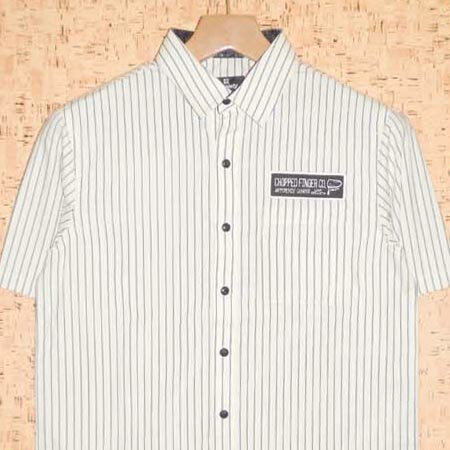 Rakuten - SUBCIETY ［サブサエティ］　半袖シャツSBF1563 STRIPE SHIRT S/S -CHOPPED FINGER-