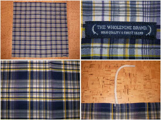 WHOLENINE ［ホールナイン］　ストールWA004-SS11 COTTON CHECK STOLE