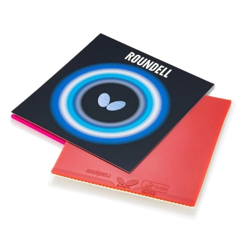 【5％OFFクーポン】バタフライ Butterfly 卓球 ラバー ラウンデル ハイテンション裏ラバー レッド006 中 05860 レッド ブラック ラケット シューズ