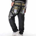 バギーパンツ デニムパンツ メンズ ゆったり hiphop系 ワイドパンツ 大きいサイズ ヒップホップ ジーンズ ビッグシルエット 秋冬