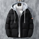 冬服 メンズ 防寒 コート 中綿 フード付きジャケット 厚手 防風 防寒 暖かい アウター(4)