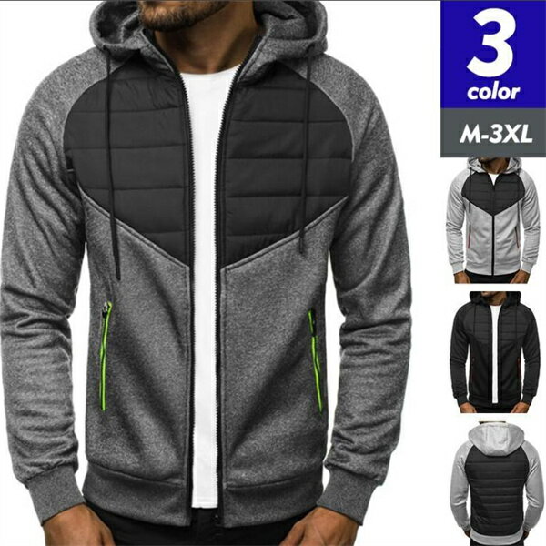 Rakuten - メンズ ゴルフウェア ゴルフジャケット ジャケット 春秋 ジップアップパーカー ゴルフ パーカー フード付き 長袖 薄手 スポーツ アウター