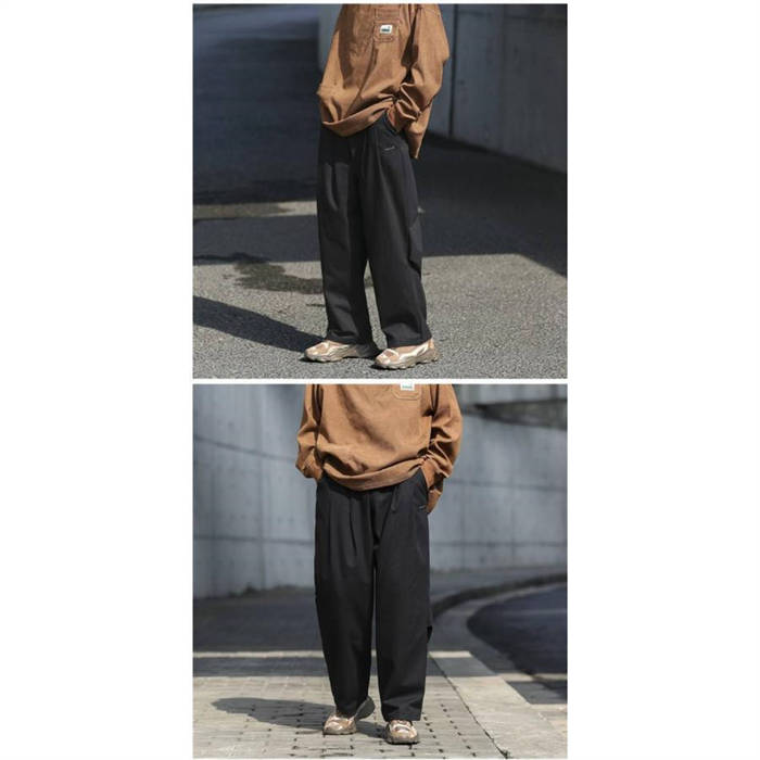 ロングパンツ メンズ ワイドパンツ 春 秋 裏起毛 ボトムス ロング丈 カジュアル おしゃれ 通学 着痩せ 暖かい 防寒 防風 秋冬