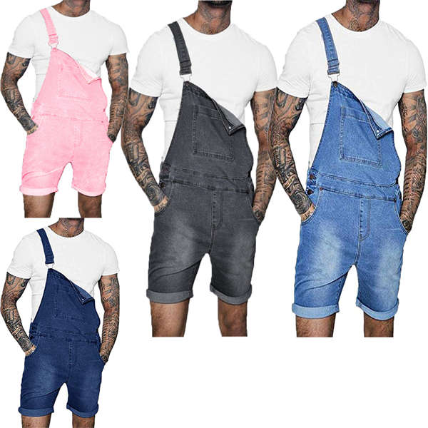 メンズ デニム ショートパンツ オールインワン カーゴパンツ オーバーオール 短ズボン レトロパンツ サロペット つなぎ 夏服