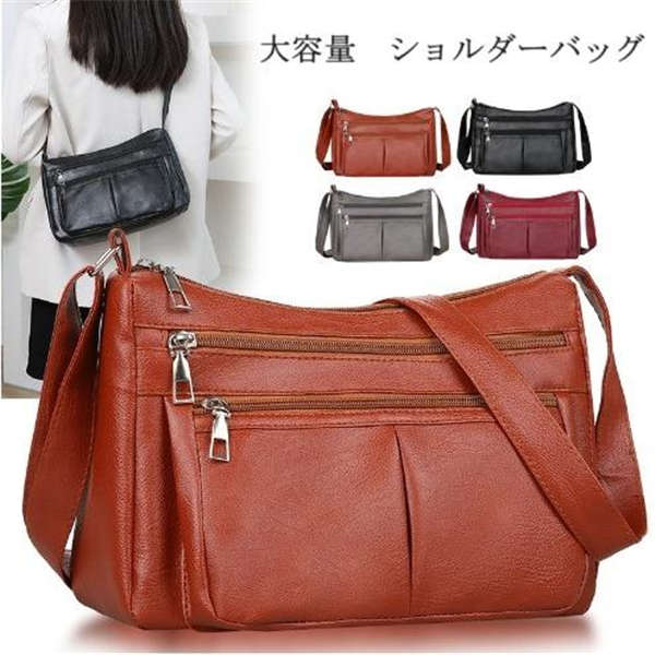 Rakuten - ショルダーバッグ レディース トートバッグ 斜め掛けバッグ 軽い 肩掛けバッグ 斜めがけ レザー 軽量 軽い 大きめ