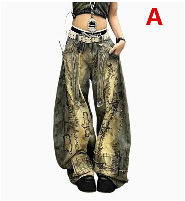 Women's denim pants, jeans, wide-leg pants, long pants, cargo pants, casual pants, trousers, loose fit, plus sizes.