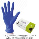 【法人様向け】ニトリルグローブ UPS(超極薄) 青 Mサイズ ケース販売 4000枚 商品コードTXC69R5E 送料無料 エフピコ商事 業務用 衛生 環境配慮 CO2排出量削減 社内1200000103602(3)
