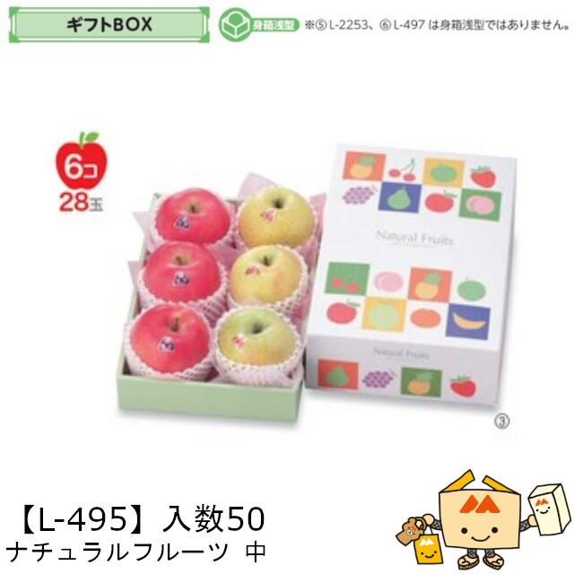 【個人宅不可】フルーツ ギフトBOX ナチュラルフルーツ 中 品番L-495 ケース販売 入数50 サイズ220×325×105(60)mm 送料無料 ヤマニパ...