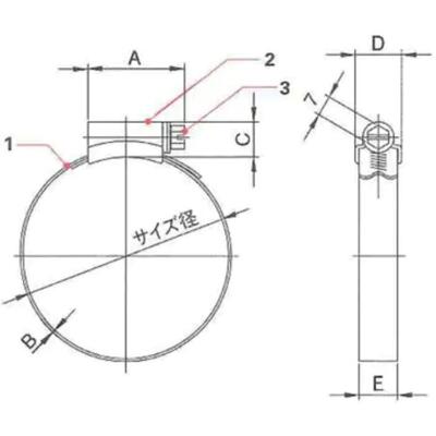 鍛冶助の新潟精機 SK JCS ハイグリップホースバンド 9.5～12　000オールスチールJAN 4975846877597 1A03-04801｜アングル3