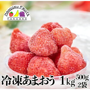 【送料無料】福岡産冷凍あまおう苺（いちご）1kg　(500g 2袋入）