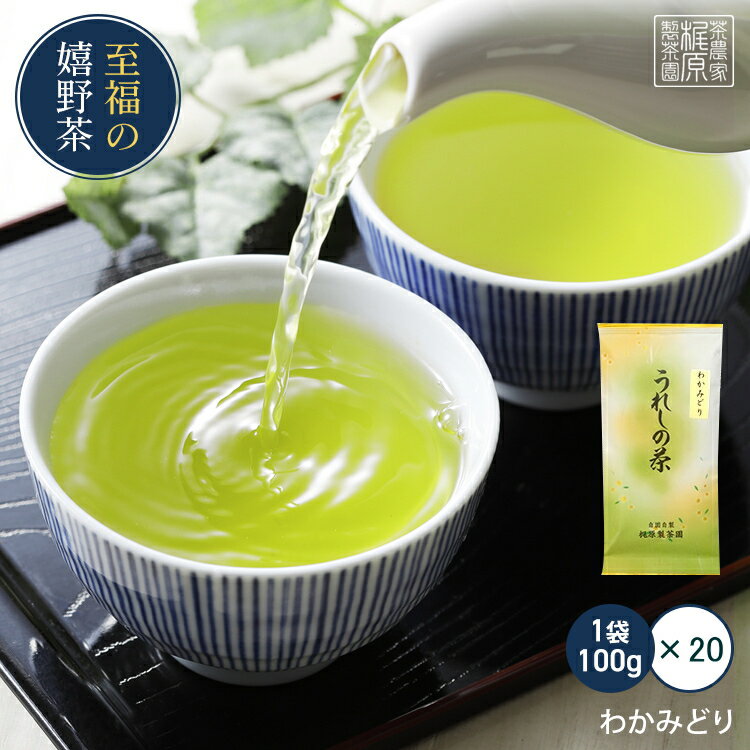 楽天茶農家　梶原製茶園【超お得】【2024新茶 嬉野茶 わかみどり（100g×20本）】昔懐かし味 すぐに出るお茶！何煎も飲める日本茶！力強い緑茶！九州 佐賀県産