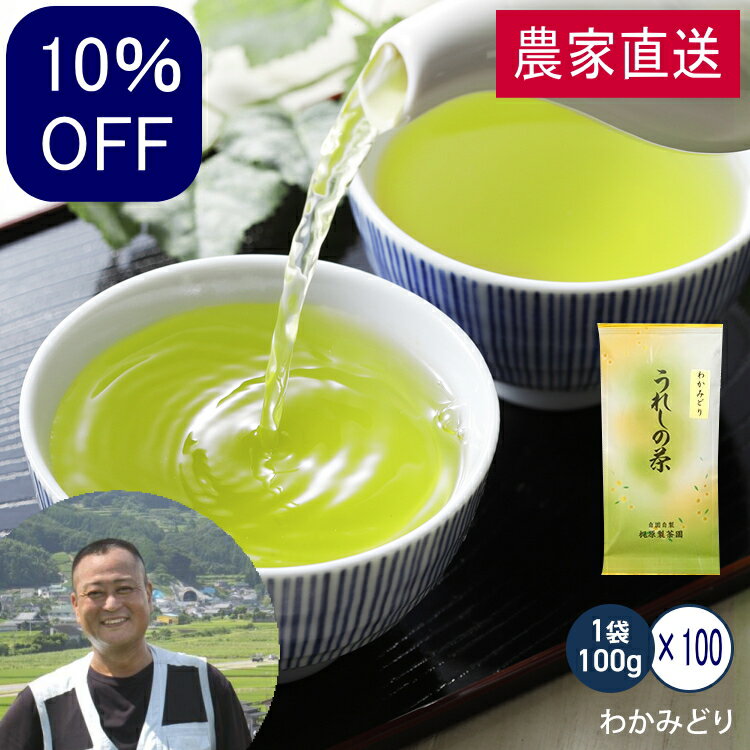 スーパーSALE10%OFF 農家直送 嬉野茶 わかみどり（100g×1本）昔懐かし味 すぐに出るお茶！何煎も飲める日本茶！力強い緑茶！九州 佐賀県産