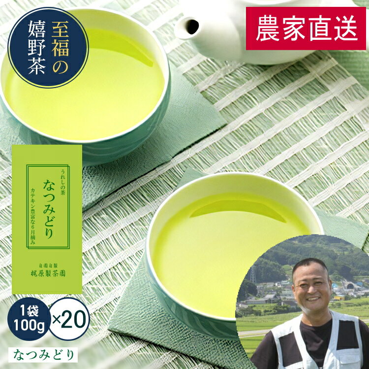 農家直送 業務用 嬉野茶 なつみどり（100g×20） 日本茶 緑茶 煎茶 番茶 嬉野茶 茶葉 何煎も飲めるお茶！お茶 ドリンク ポイント消化 送料無 食品 食品・フード ギフト 飲み物 詰め合わせ 嬉野 佐賀