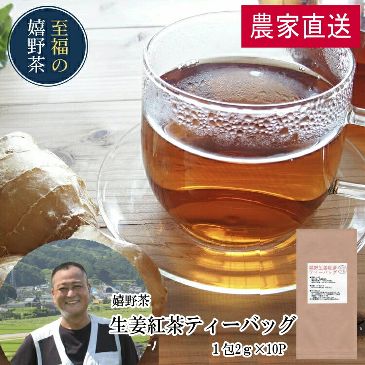 スーパーSALE10%OFF 農家直送 嬉野しょうが紅茶ティーバッグ（2g×10包）お茶 日本茶 和紅茶 茶葉 国産紅茶 うれしの紅茶 九州 佐賀県産 タグ付 お茶 ティーパック ドリンク ポイント消化 送料無 食品 食品・フード ギフト 飲み物 詰め合わせ