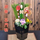 門松 迎春 寄せ植え 花門松 お正月アレンジ 玄関飾り 【お届け期間12月26日～12月31日】