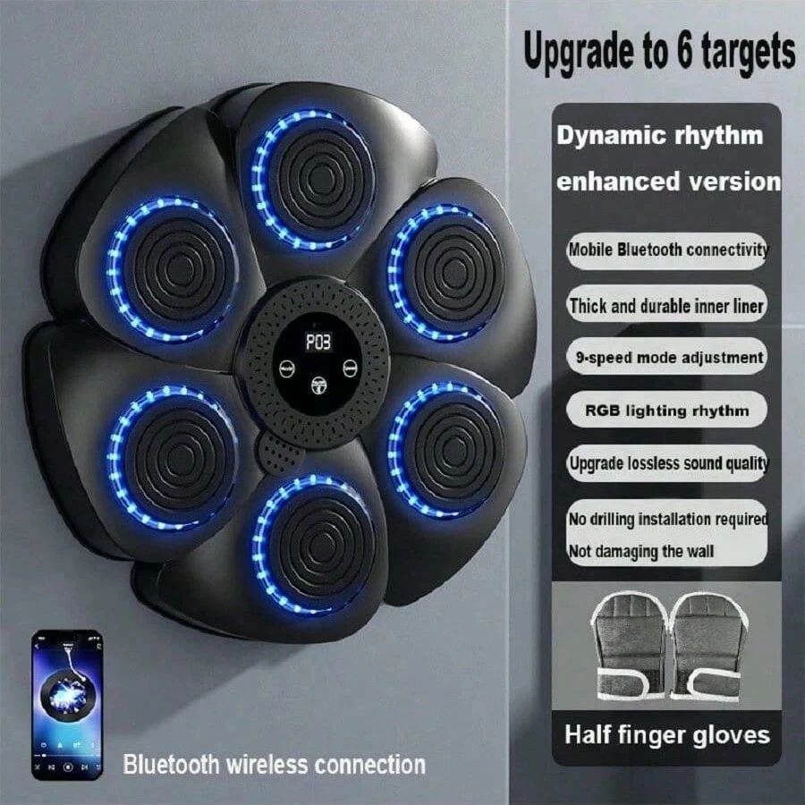 ポータブル スマート ボクシング パンチターゲット 6ターゲット搭載 Bluetooth接続 トレーニングパッド..